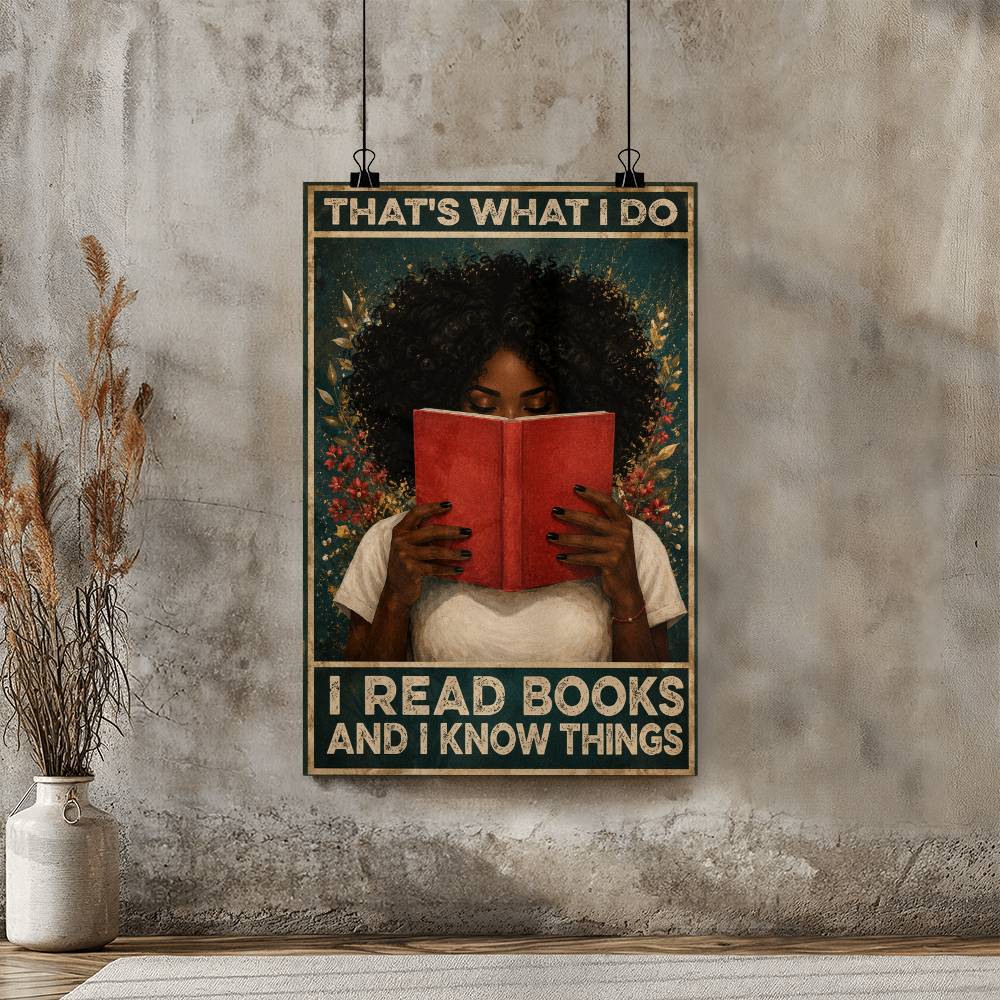 Black Woman Reading Poster