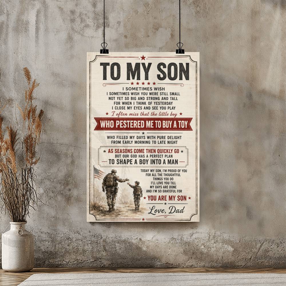 Son Poster Gift from Mom, To My Son Wall Art, Sentimental Family Print