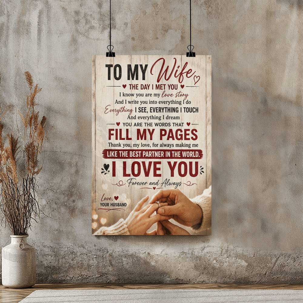 To My Wife I Know You Are My Love Story Poster