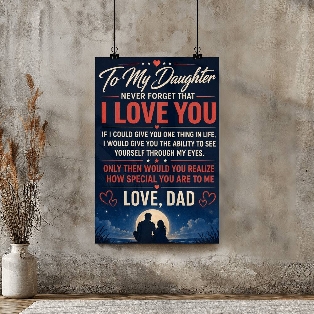 To My Daughter - Never Forget That I Love You Poster