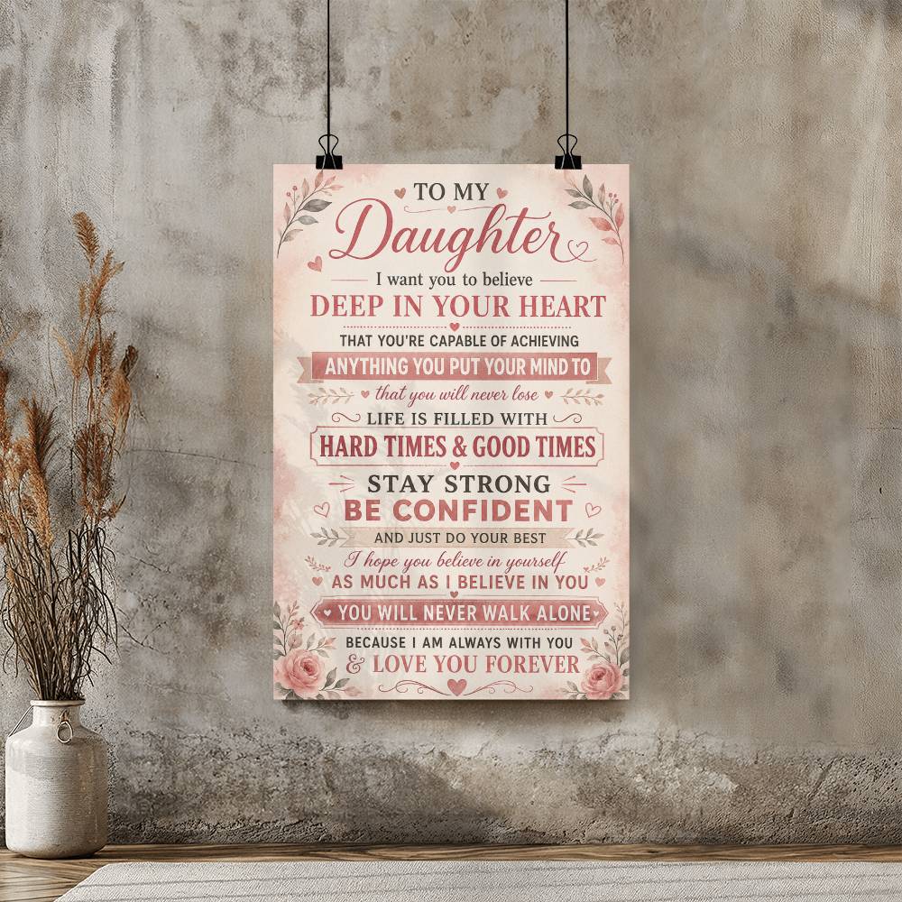To My Daughter Poster from Dad, Gift for Daughter, Sentimental Daughter Poster