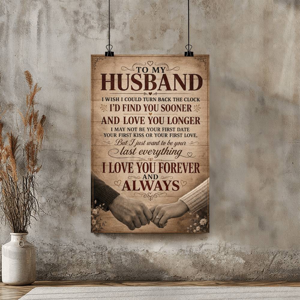 To My Husband Poster, Romantic Gift From Wife, I’d Find You Sooner and Love You Longer Wall Art, Anniversary Husband Gift
