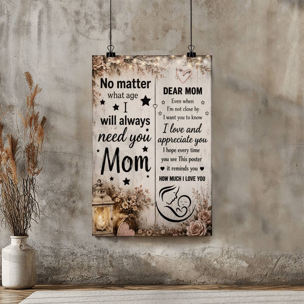 Dear Mom Even When I'm Not Close By I Want You To Know Poster