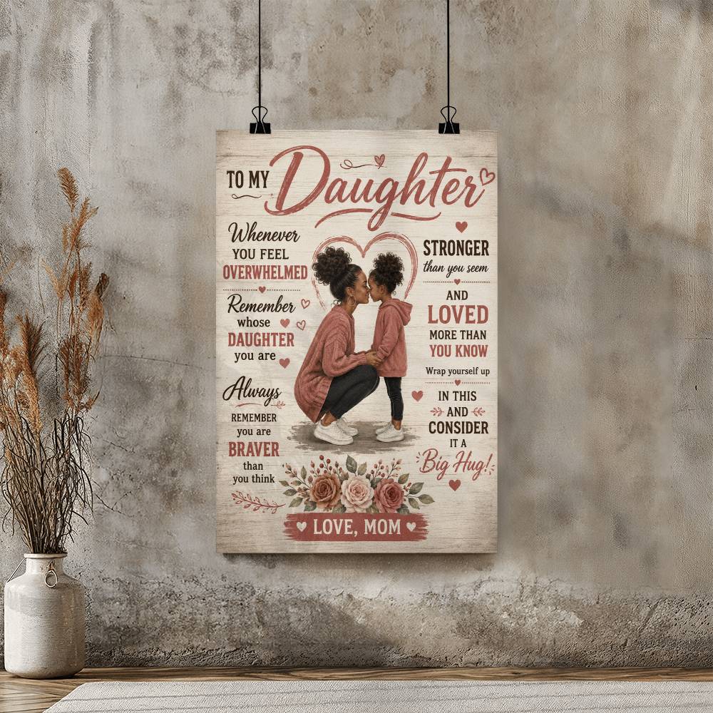 To My Daughter Poster, Whenever You Feel Overwhelmed Poster