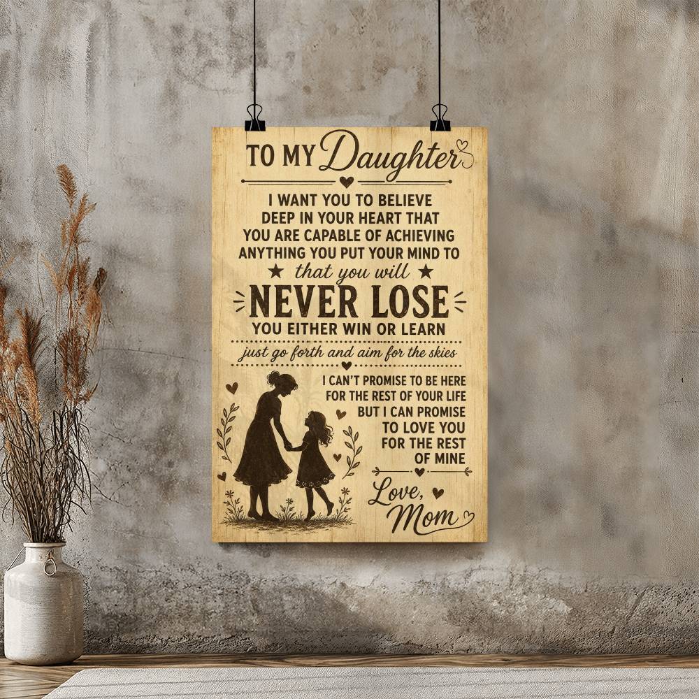 To My Daughter I Want You To Believe Deep In Your Heart Love Mom Poster