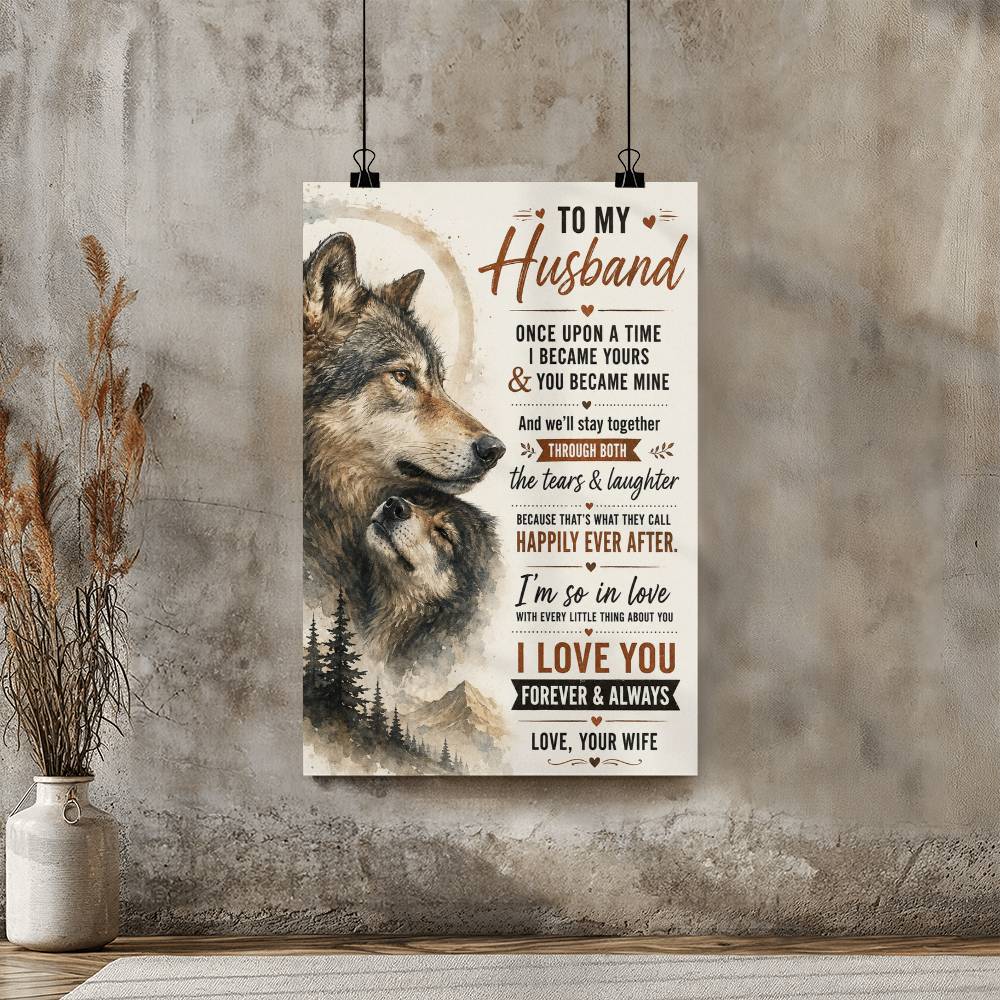 To My Husband Poster, Romantic Gift from Wife, Love Quote Wall Art, Anniversary Gift for Husband
