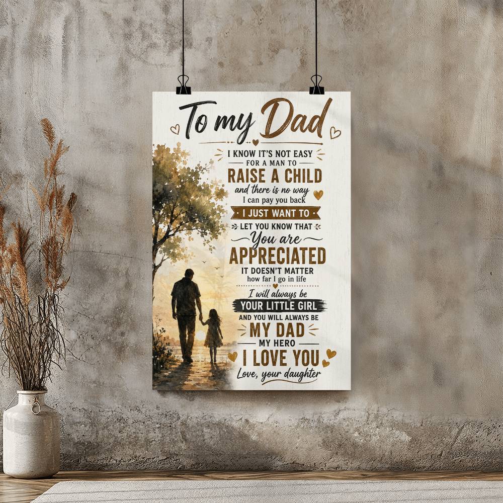To My Dad Poster from Son, Gift for Dad, Father Son Wall Art