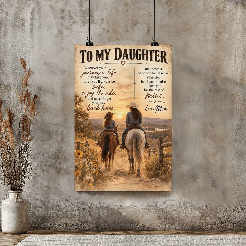 To My Daughter Horse Riding Poster