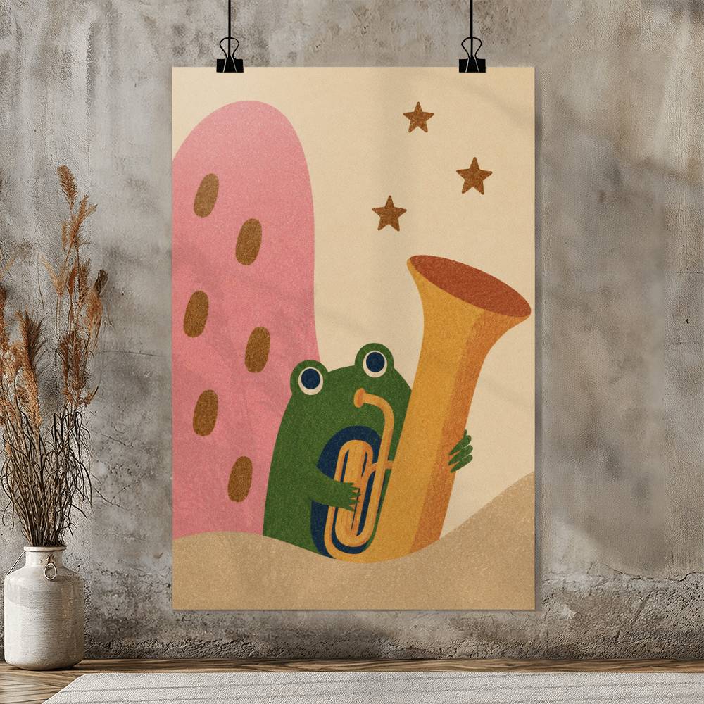 Whimsical Frog Wall Art, Cute Animal Poster