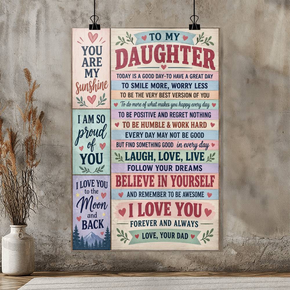 to my daughter you are my sunshine i am so proud of you poster
