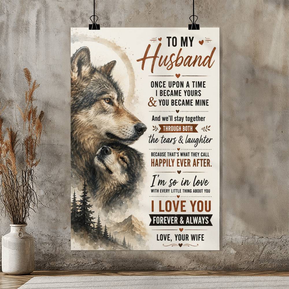 To My Husband Poster, Romantic Gift from Wife, Love Quote Wall Art, Anniversary Gift for Husband