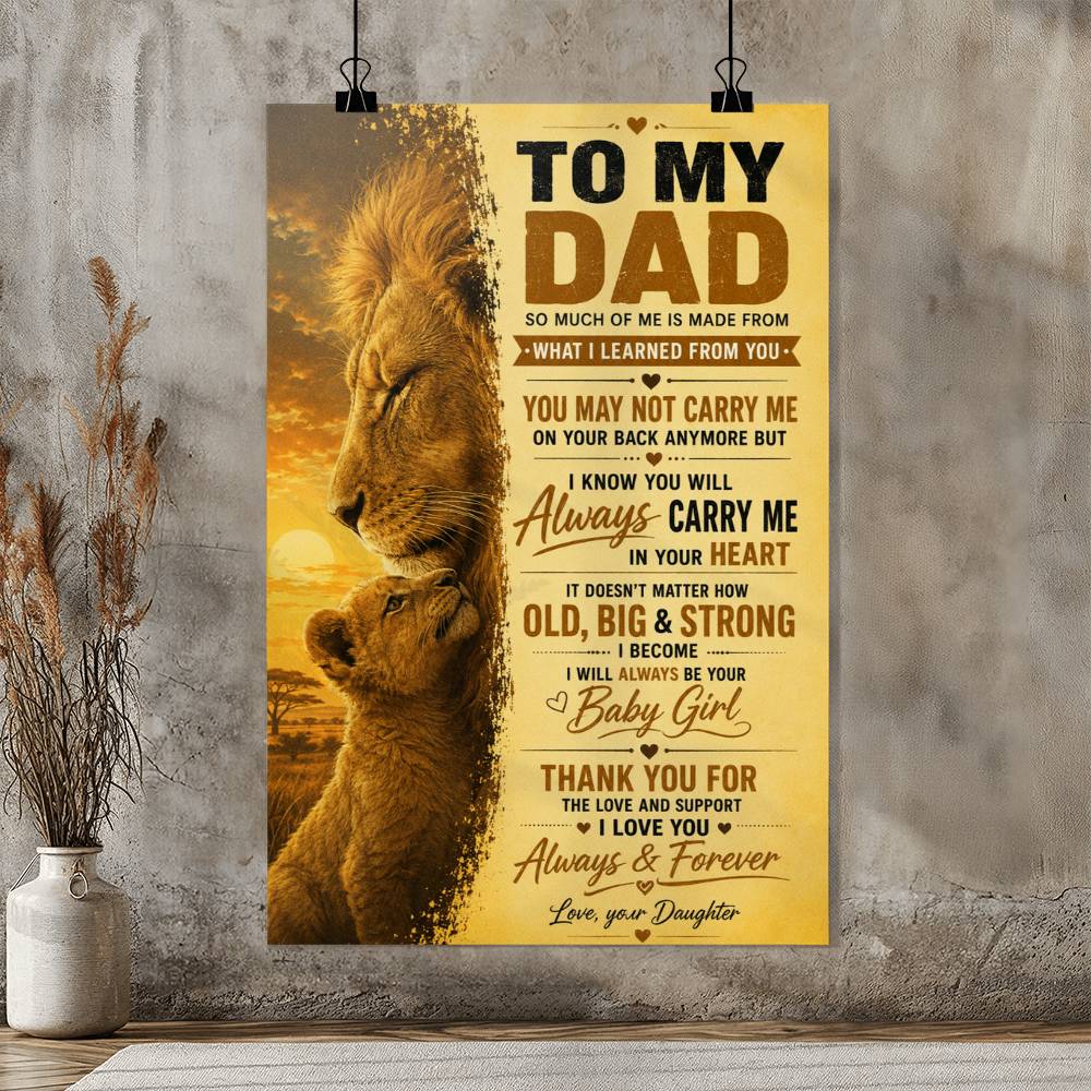 To My Son Lion Poster from Mom, Gift for Son, Father Son Lion Wall Art