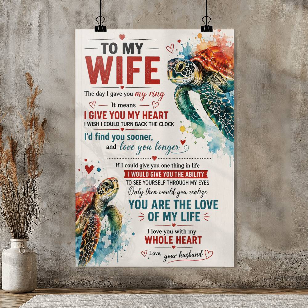 To My Wife The Day I Gave You My Ring Poster