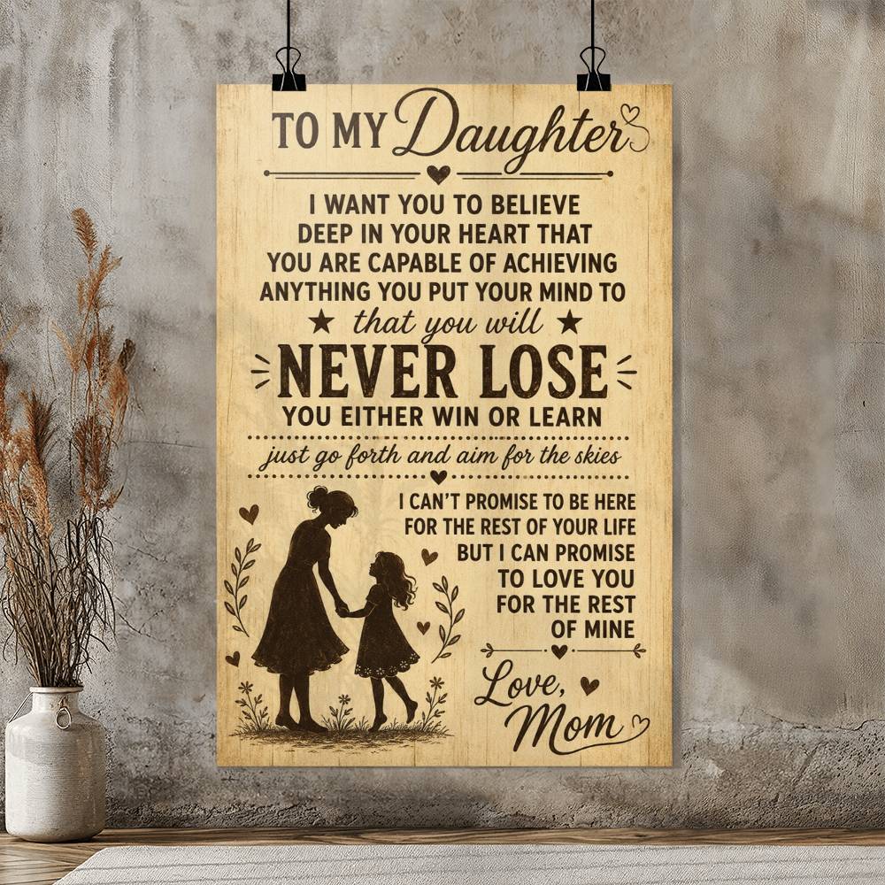 To My Daughter I Want You To Believe Deep In Your Heart Love Mom Poster