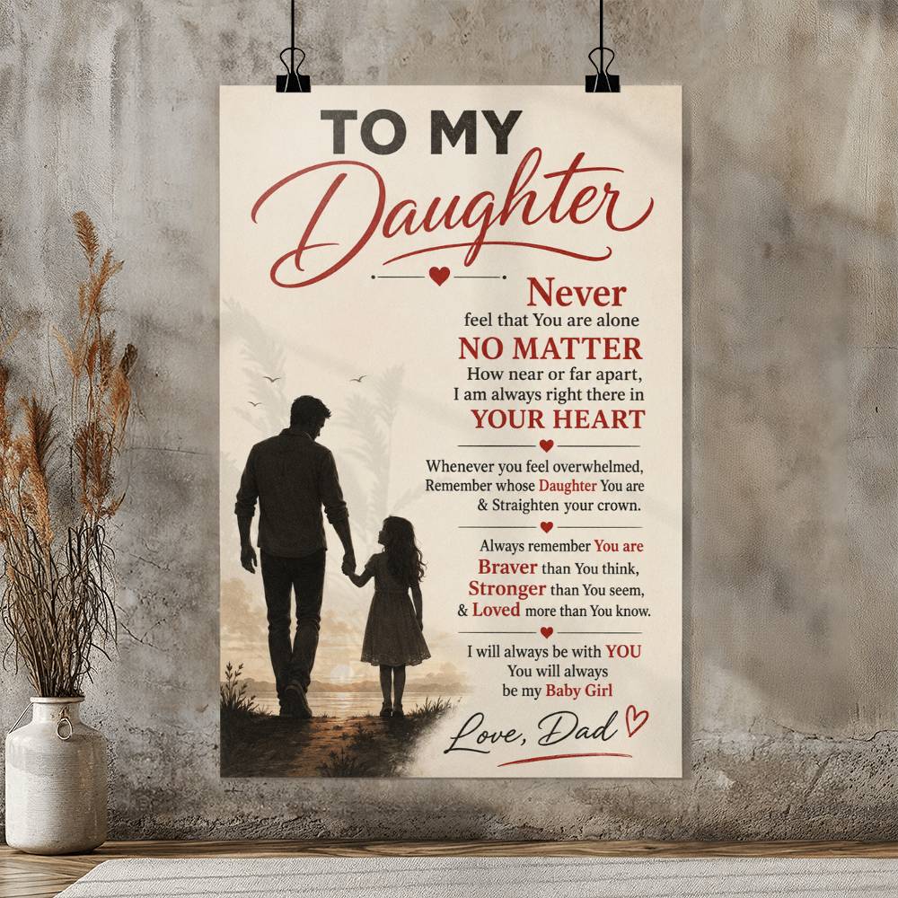 To My Daughter Never Feel That You Are Alone No Matter Poster