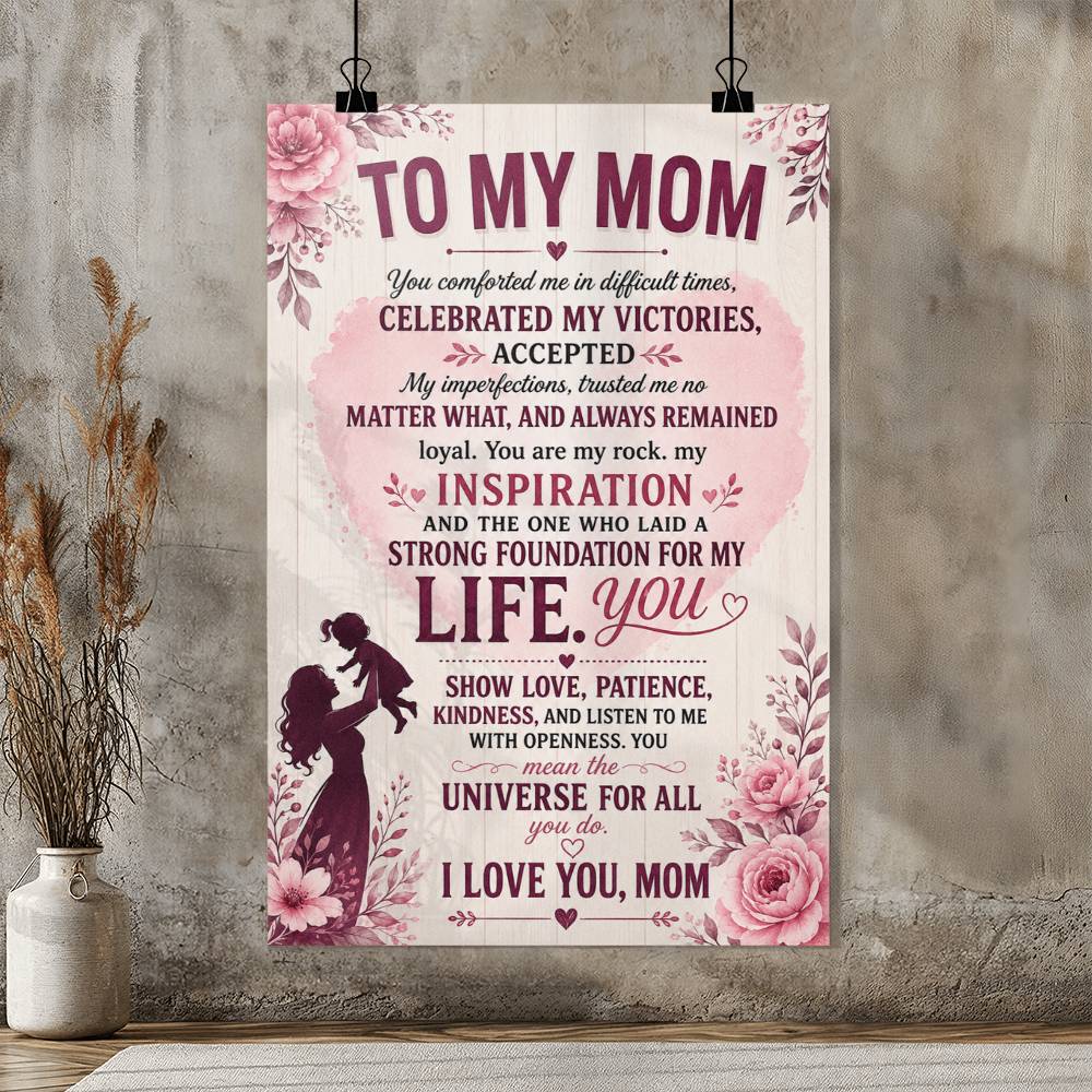 Mom Poster Gift from Daughter, Sentimental Mother Wall Art
