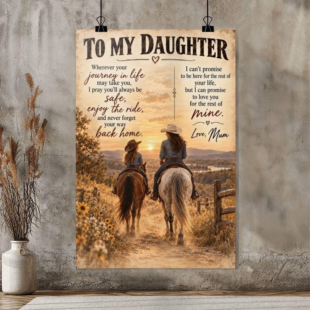To My Daughter Horse Riding Poster