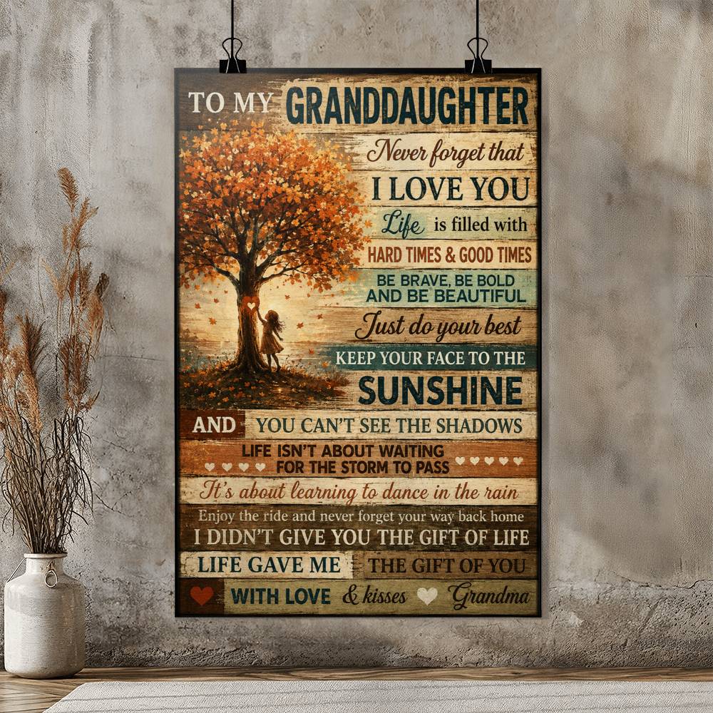To My Grand Daughter I Love You Poster