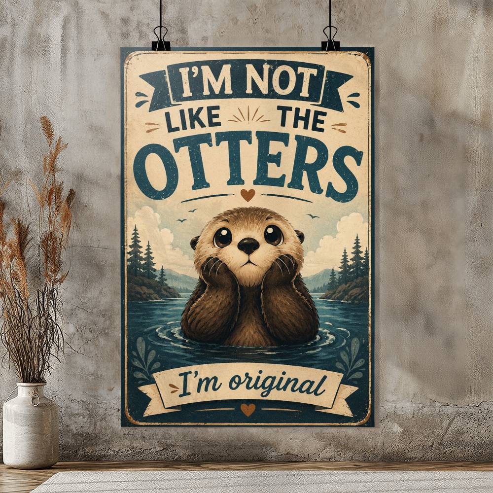 Otter I'm Not Like The Otters Poster, Funny Otter Wall Art, Cute Animal Quote Print, Otter Lover Gift