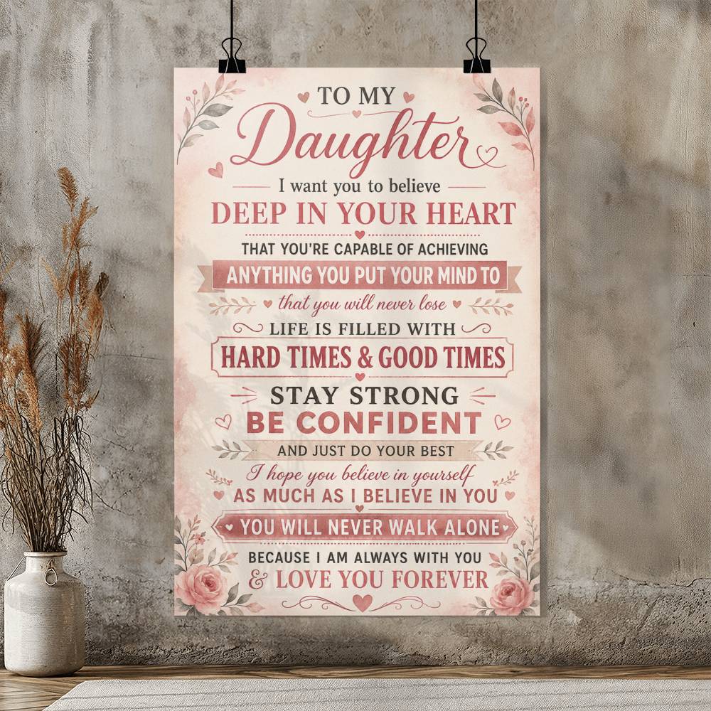 To My Daughter Poster from Dad, Gift for Daughter, Sentimental Daughter Poster