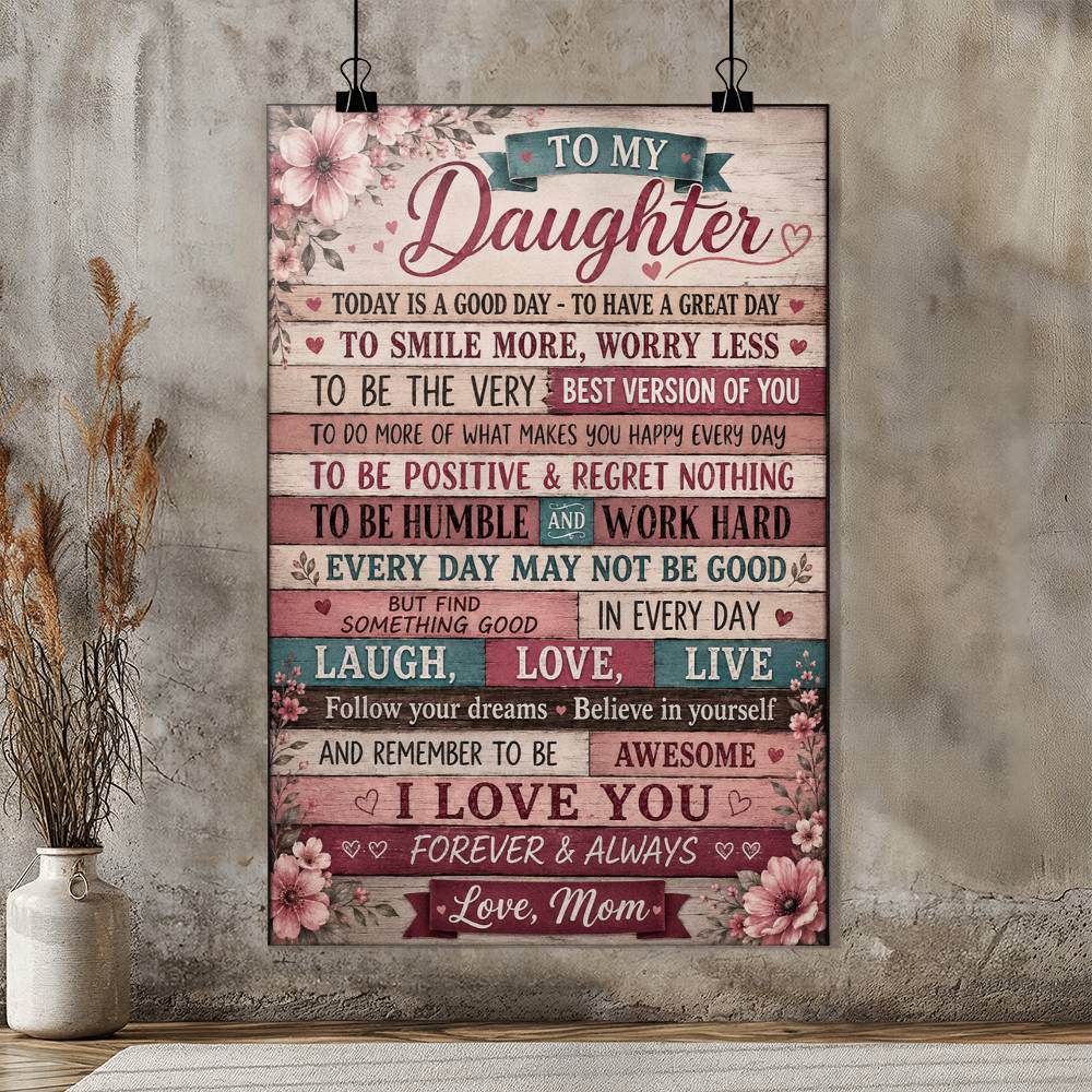 To My Daughter I Love You From Mom Family Poster