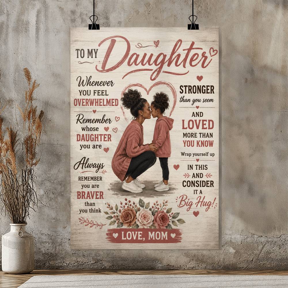 To My Daughter Poster, Whenever You Feel Overwhelmed Poster