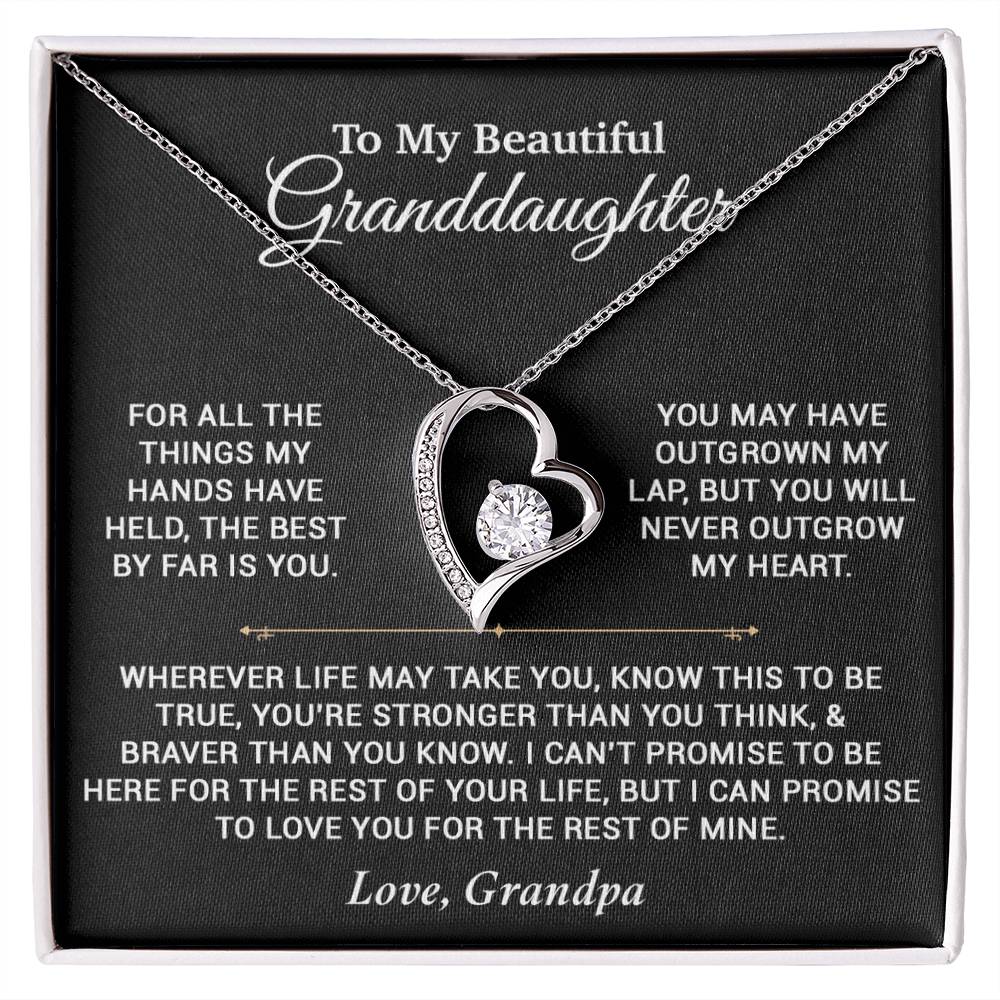 To My Granddaughter Necklace, Birthday Gift For Granddaughter, Birthday Gifts 8_6_Black