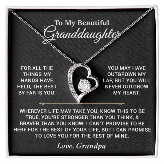 To My Granddaughter Necklace, Birthday Gift For Granddaughter, Birthday Gifts 8_6_Black