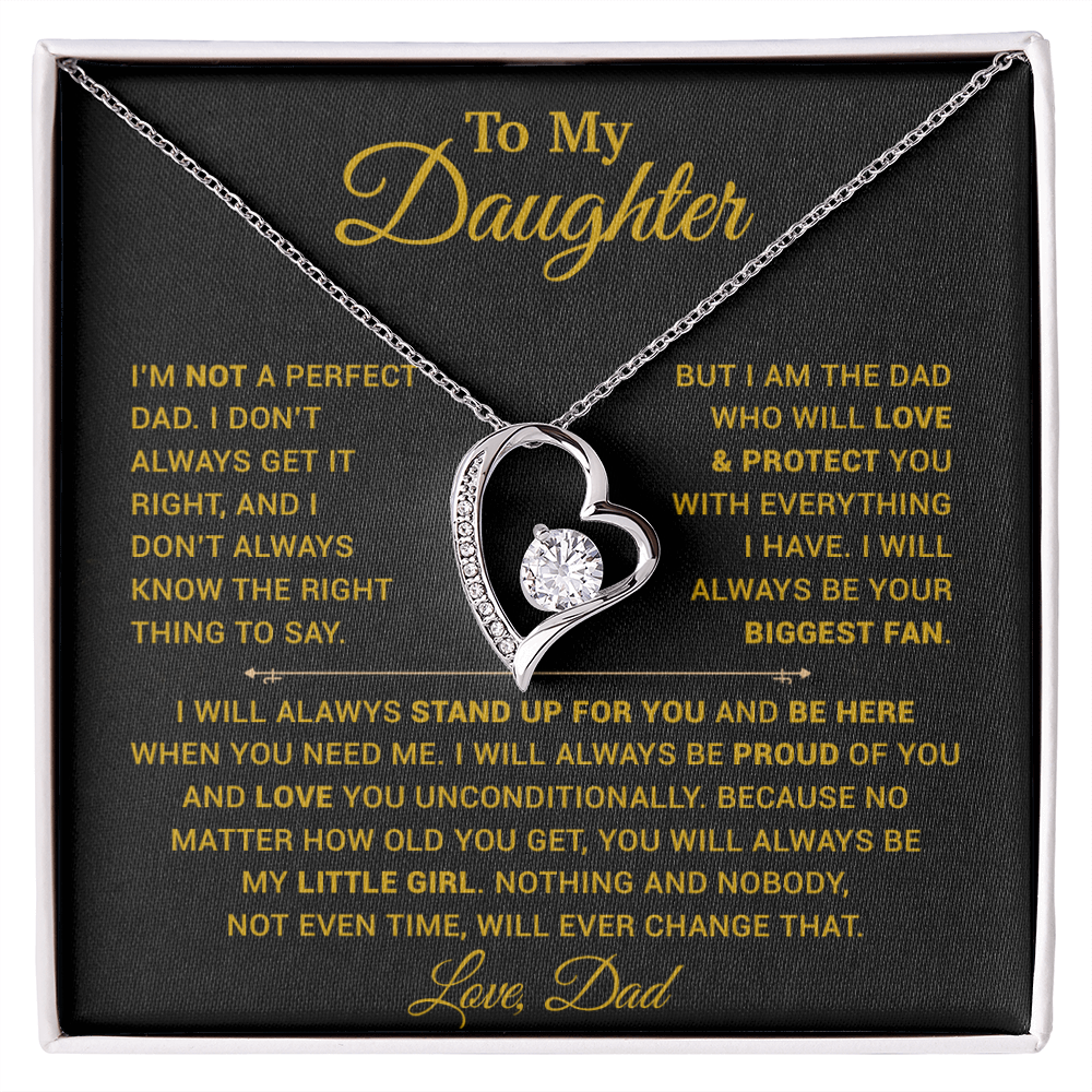 To My Daughter Necklace, Gift for Daughter from Dad, Father Daughter Necklace 28_11_Gold