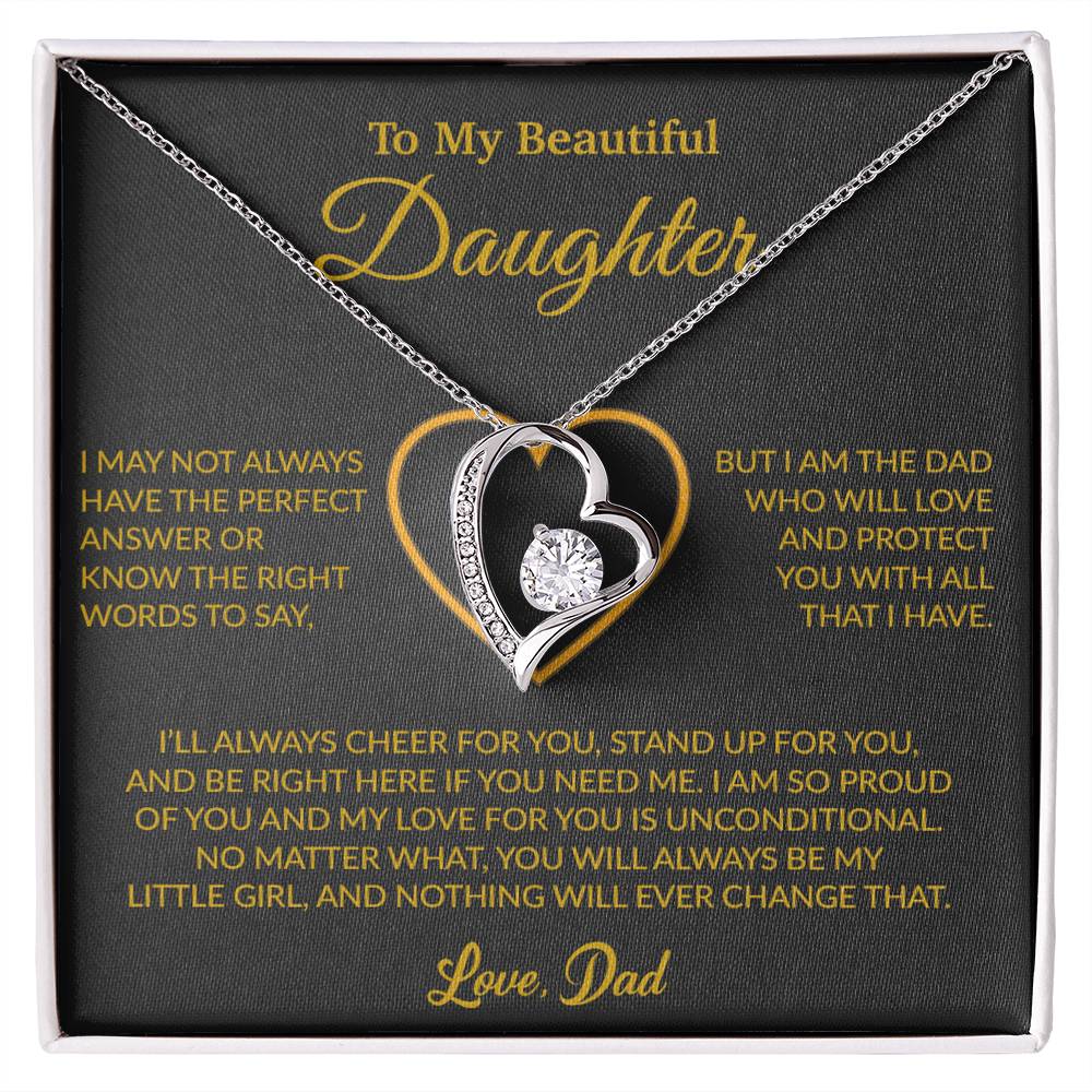 To My Daughter Necklace, Gift for Daughter from Dad, Father Daughter Necklace 7_6_Gold