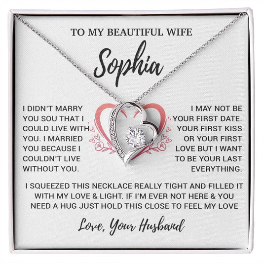 Custom To My Wife Necklace, Christmas Gifts For Women, Anniversary Gift For Wife