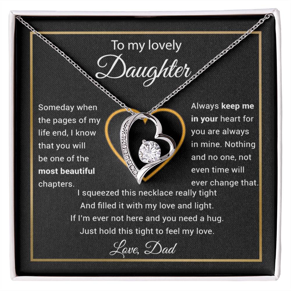 To My Daughter Necklace, Gift for Daughter from Dad, Daughter Father Necklace 27_11_Black