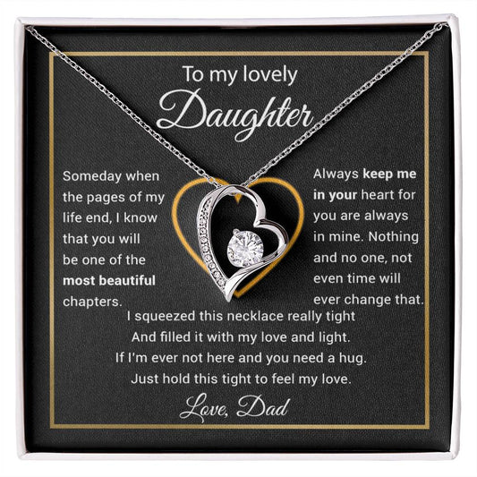 To My Daughter Necklace, Gift for Daughter from Dad, Daughter Father Necklace 27_11_Black