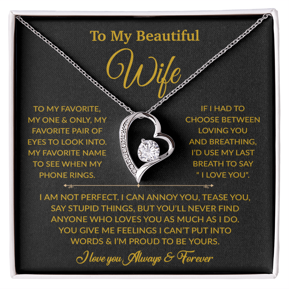 To My Wife Necklace, Gift For Wife, Anniversary Gift For Wife, Necklace For Wife 7_6_Gold