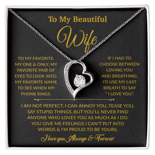 To My Wife Necklace, Gift For Wife, Anniversary Gift For Wife, Necklace For Wife 7_6_Gold