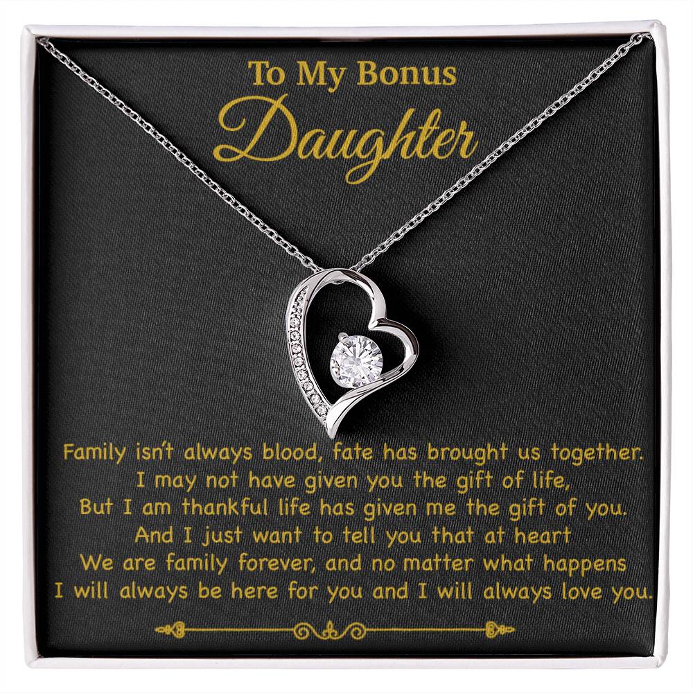 To My Bonus Daughter Necklace, Gift for Bonus Daughter, Step Daughter Birthday 2_11_Gold
