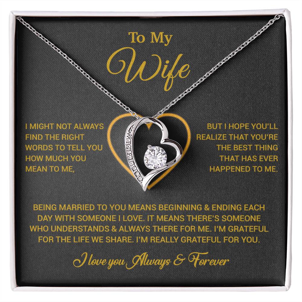 To My Wife Necklace, Gift For Wife, Anniversary Gift For Wife, Necklace For Wife 20_6_Gold