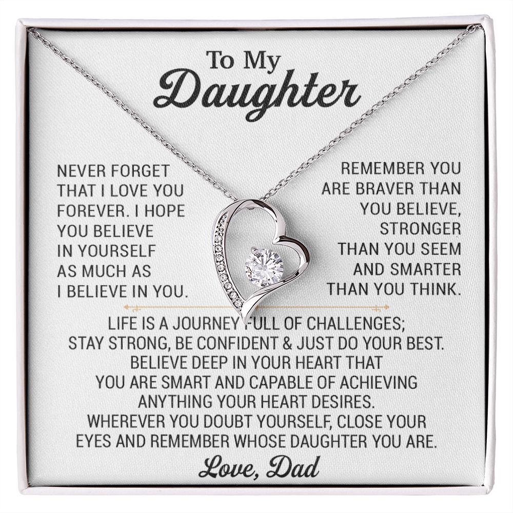 To My Daughter Necklace, Daughter Father Necklace, Daughter Gift From Dad 28_8_White