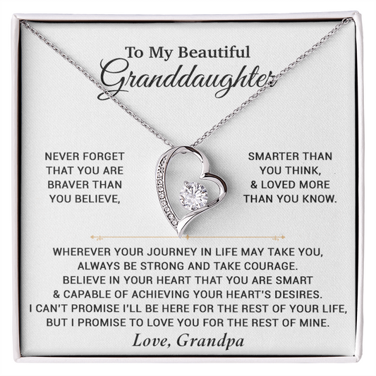 To My Granddaughter Necklace, Birthday Gift For Granddaughter, Birthday Gifts 9_6_White
