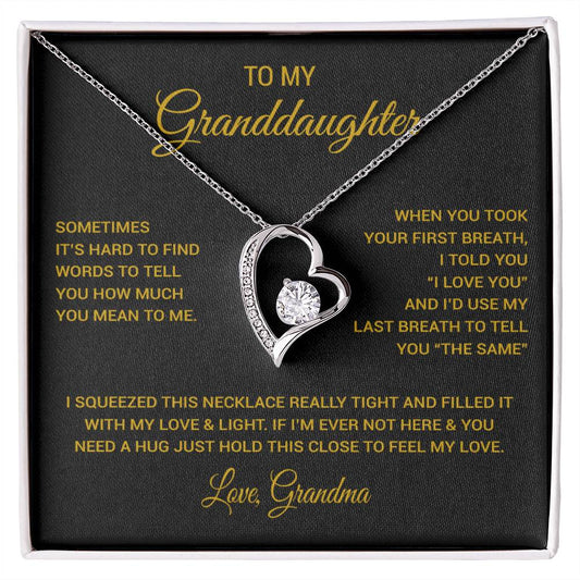 To My Granddaughter Necklace, Xmas Birthday Gift For Granddaughter from Grandma 1_11_Gold