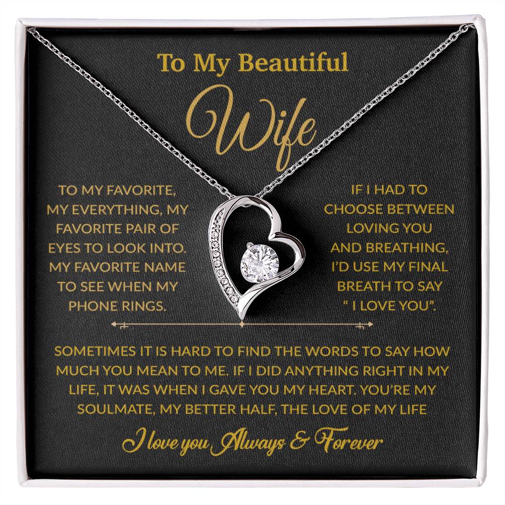 To My Wife Necklace, Gift For Wife, Anniversary Gift For Wife, Necklace For Wife 8_6_Gold