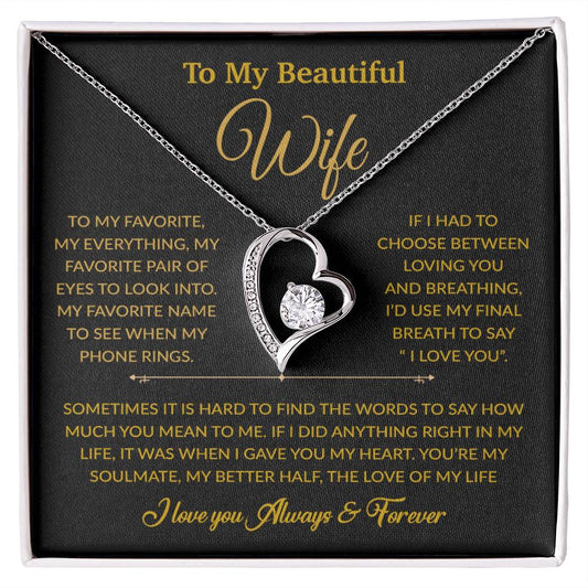 To My Wife Necklace, Gift For Wife, Anniversary Gift For Wife, Necklace For Wife 8_6_Gold