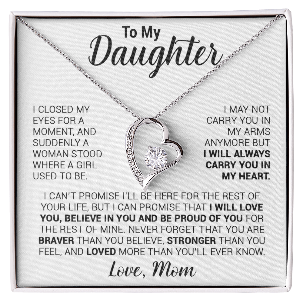 To My Daughter Necklace, Daughter Mother Necklace, Daughter Gift From Mom 22_8_White