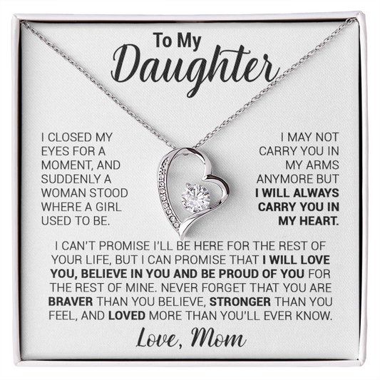 To My Daughter Necklace, Daughter Mother Necklace, Daughter Gift From Mom 22_8_White