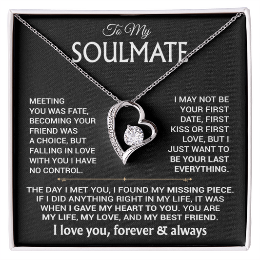 To My Soulmate Necklace, Soulmate Gift, Gift For Girlfriend, Valentines Gift 6_12_Black