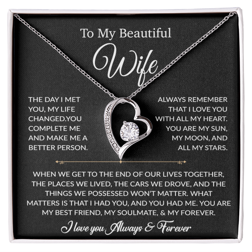 To My Wife Necklace, Gift For Wife, Anniversary Gift For Wife, Necklace For Wife 22_6_Black