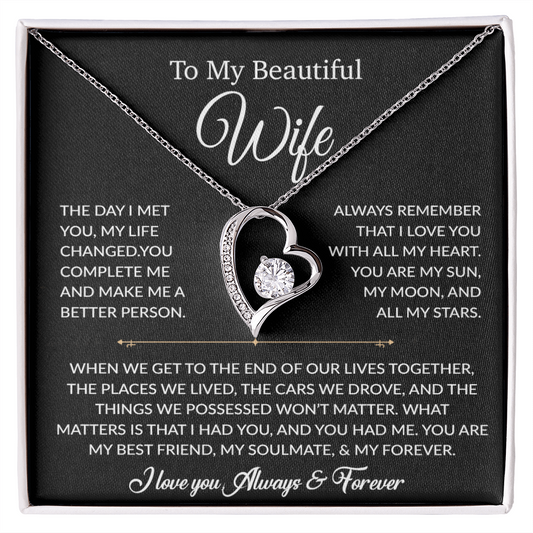 To My Wife Necklace, Gift For Wife, Anniversary Gift For Wife, Necklace For Wife 22_6_Black