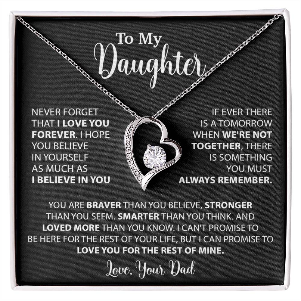To My Daughter Necklace Gift for Daughter from Dad,Daughter Father Necklace 14_4_Black
