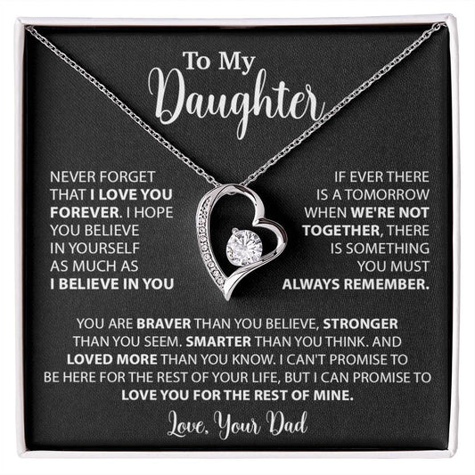 To My Daughter Necklace Gift for Daughter from Dad,Daughter Father Necklace 14_4_Black