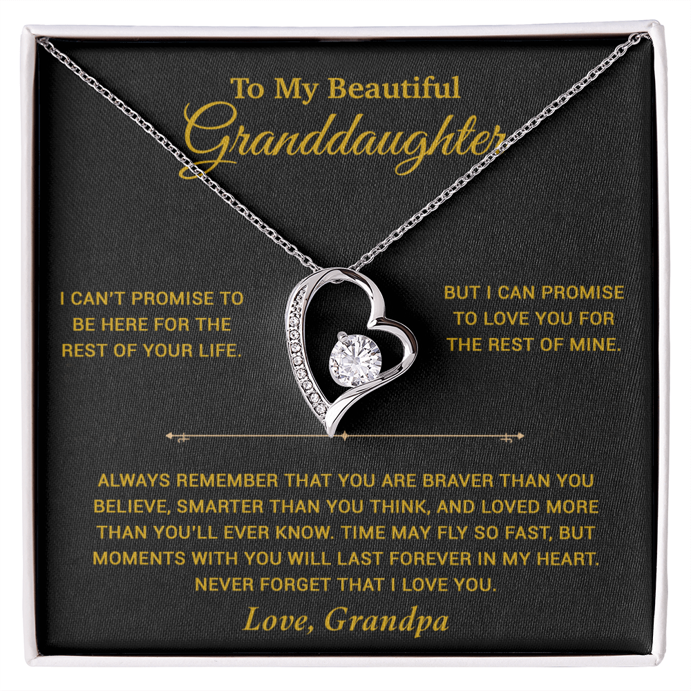 To My Granddaughter Necklace, Birthday Gift For Granddaughter, Birthday Gifts 21_7_Gold